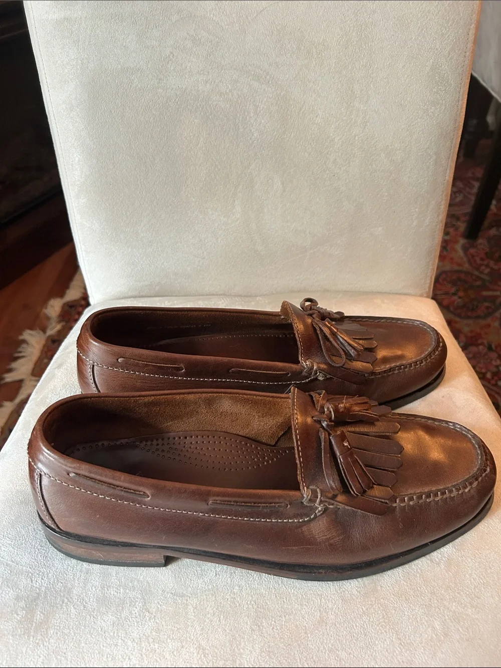 Cole Haan Men's Brown Leather Tassel Kiltie Loafers
